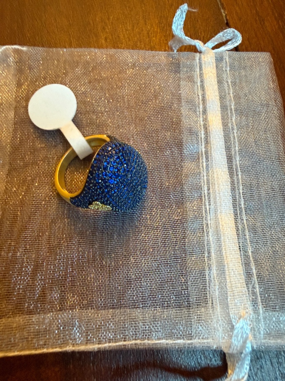 Freida Rothman Midnight Blue Pave Dome Ring. Size 6
